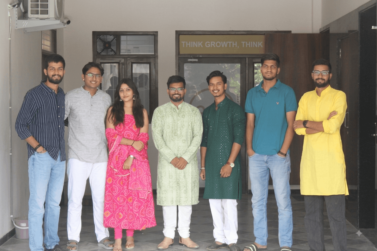 The Datamonk team at the office entrance in Jaipur